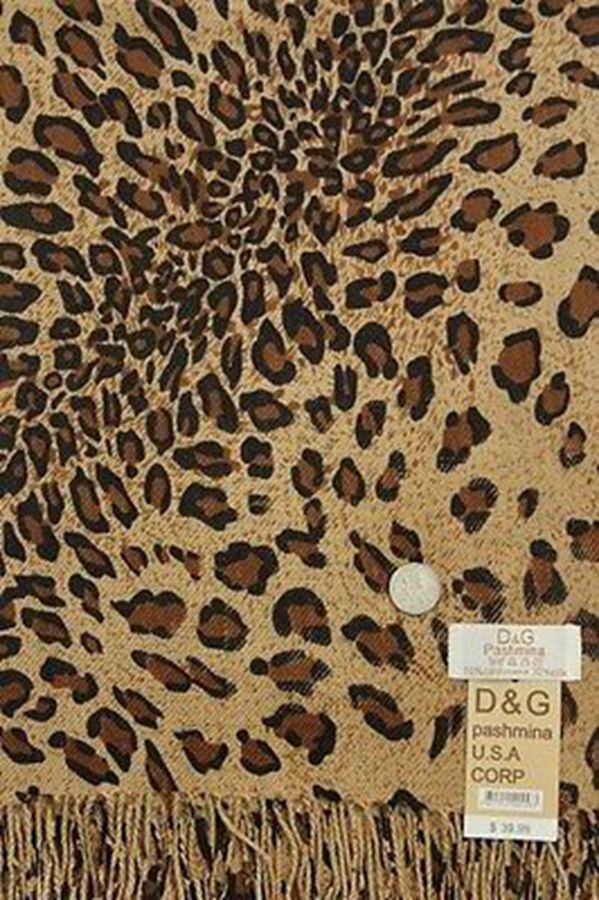 Pashmina,Scarf Wrap Brown Coffee Gold*Cheetah Leopard Print,Silk Cashmere