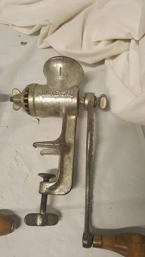Lot of 3 -Antique Meat Grinders-No.1&2 Universal Meat Grinders and 1 Ward's