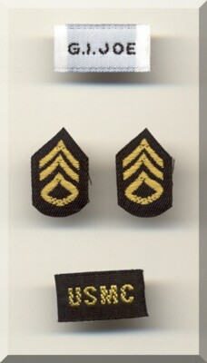 GIJOE USMC STAFF STAFF SERGEANT ACTION MARINE JUNGLE FIGHTER IRON ON PATCHES