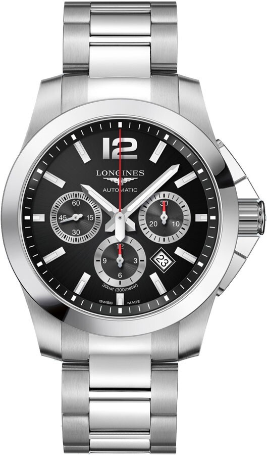 Pre-owned Longines Conquest Automatic Chronograph Steel Mens Watch L3.801.4.56.6
