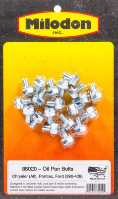 Milodon MIL85020 Oil Pan Bolt Kit Hex Head for Ford FE Mopar RB Hemi Pontiac V8
