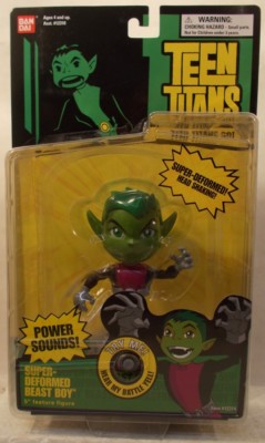 Teen Titans Go! 5'' Super Deformed Beast Boy Head Shaking & Power Sounds Bandai