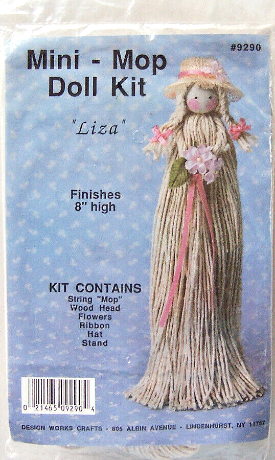 Design Works "LIZA" 8" Mini-Mop Doll Craft Kit #9290 - New, Sealed!
