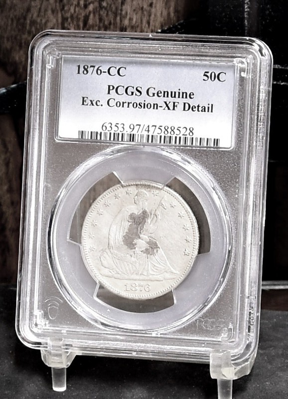 1876-CC Liberty Seated Half Dollar - PCGS XF Details, Exc.