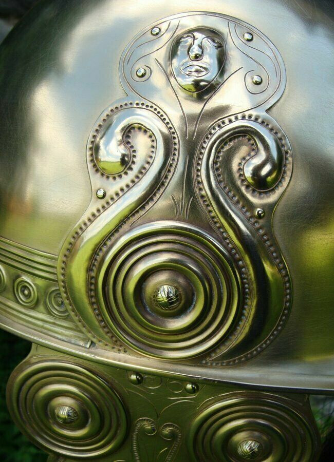 Steel Medieval Knight Reenactment Classic Celts Roman Celtic Helmet W Plume