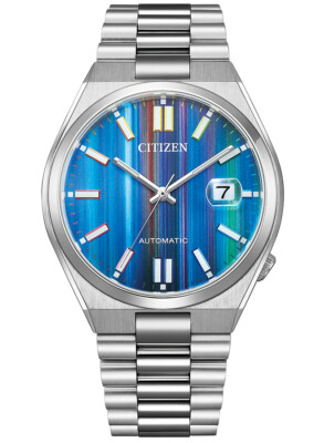 Pre-owned Citizen Tsuyosa Collection Nj0151-53w Blue Sapphire Men's Watch In Box