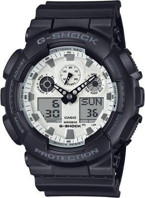 CASIO G-SHOCK Black & Brilliant White GA-100WD-1AJF Men's Watch Big Case Ana-Dig