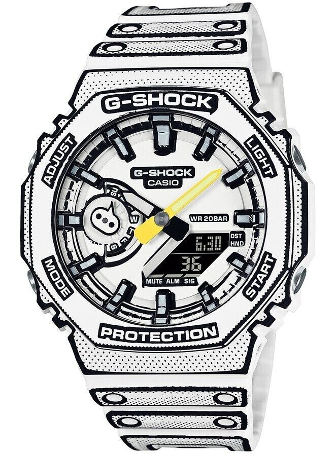 Pre-owned Casio G-shock Manga Theme Ga-2100mng-7ajr Men's Watch Octagon White 2024