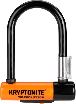 Kryptonite Evolution Series U-Lock - 3.25 x 5.5'', Keyed, Black, Includes bracket
