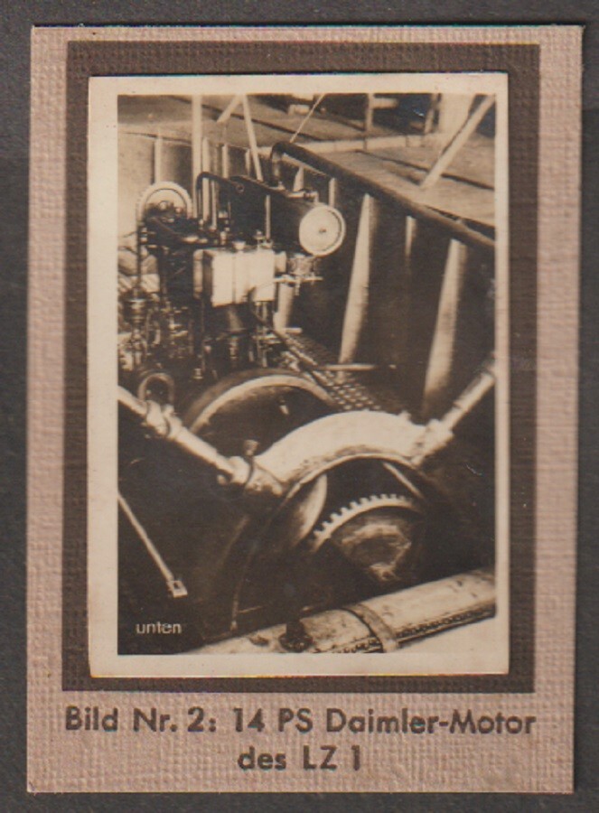 Germany 1932's Zeppplin LZ1 Diamler Engine photographic Ciggarette card