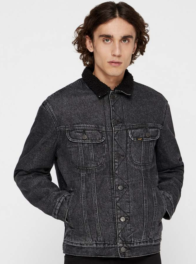 Lee jacket mens Rider sherpa denim Black FACTORY SECONDS L232 eBay