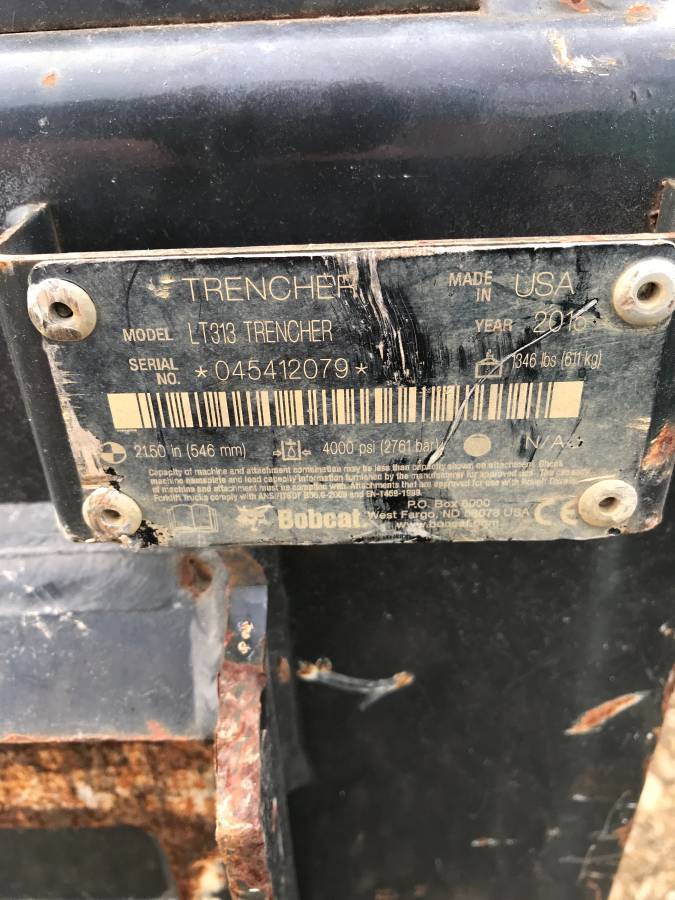 2016 Bobcat LT313 Skidsteer Trencher Attachment