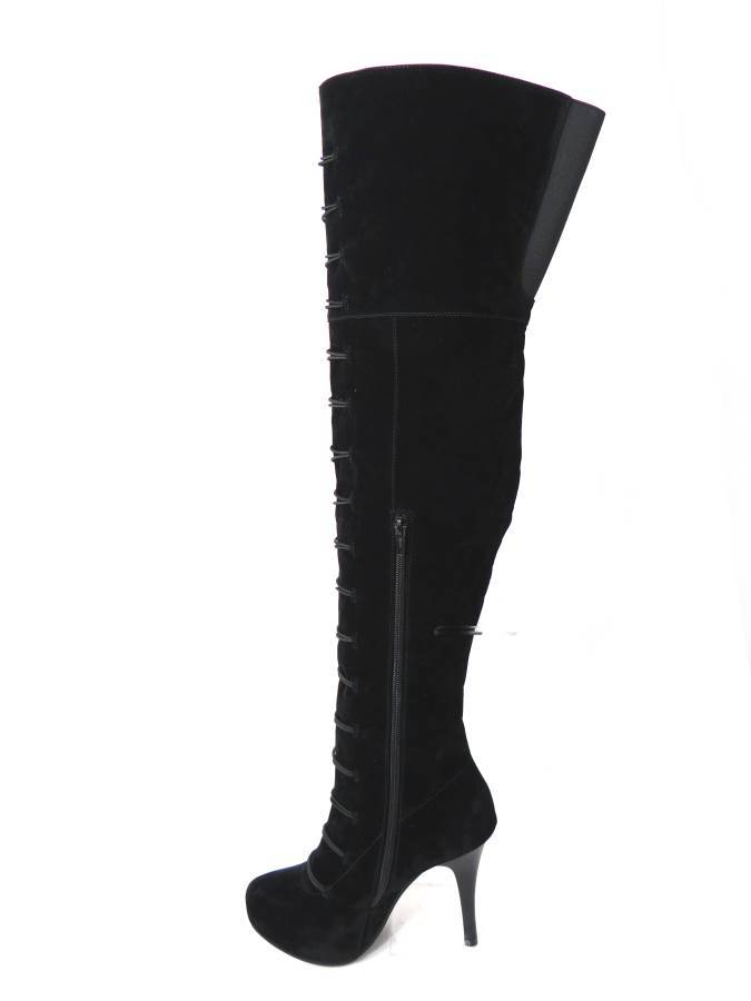 wide leg high heel boots