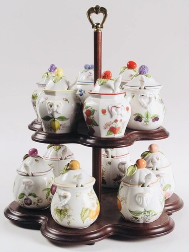 jars ceramic セット Blue Ceramic Decorative Jar Set with White Floral Patterns