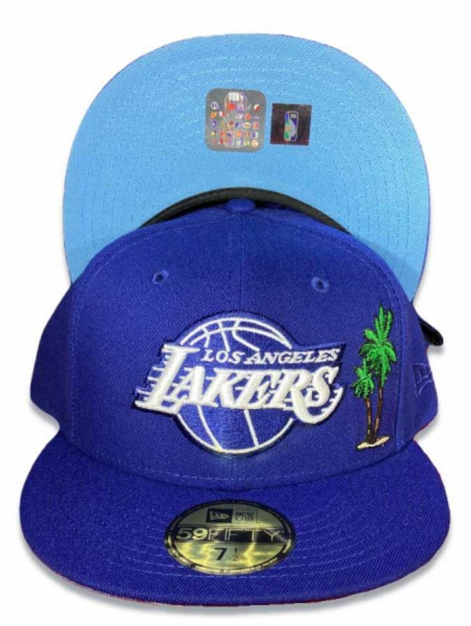 ファングッズ Lakers Tree Bark 59FIFTY 7 1/2 New Era Los Angeles Lakers Palm Trees 59FIFTY Blue Fitted