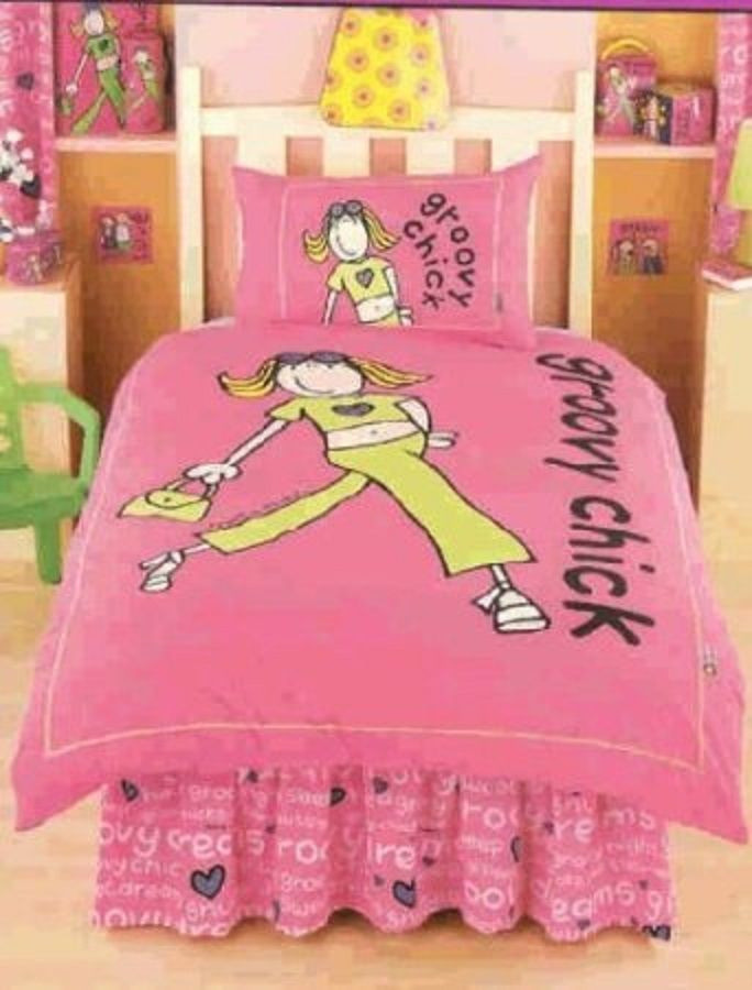 Single Duvet Cover Bedding Set Complete With Fitted Valance Sheet