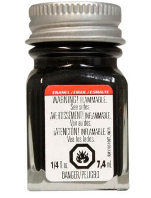 Testors 1/4 oz Metallic Black Enamel Model Paint 1154