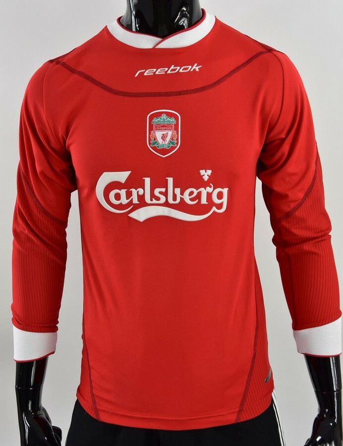 02's Reebok × Liverpool S/S Game Shirts Vtg 90s Reebok Liverpool FC Red Home Soccer Jersey Kit Mens