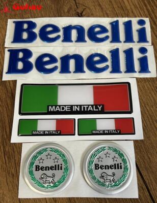 Set Blue Benelli Italy Sticks Emblem Badge Decals for TNT Tornado Leoncino BJ BN