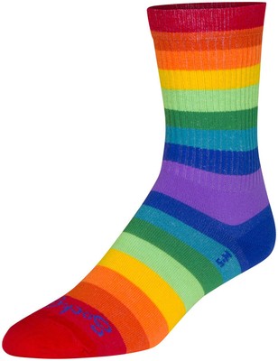 SockGuy Crew Fabulous Socks - 6'', Rainbow, Large/X-Large