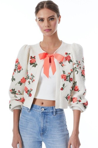 Alice+Olivia - 新品同様alice+oliviaファンシーツイードフリンジカーディガンジャケット ALICE + OLIVIA NWT $550 Floral Print Fitted Blazer Sz 14 | eBay