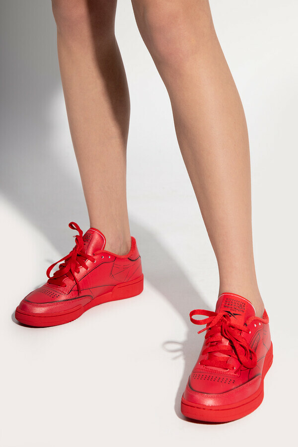 Reebok x Maison Margiela Club C Tromp L'Oeil Red Sneaker 7.5