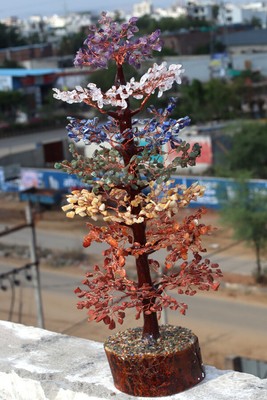 1000+ 7 Chakra Carnelian Lapis Amethyst Copper Bonsai Tree Size 18-20'' JW