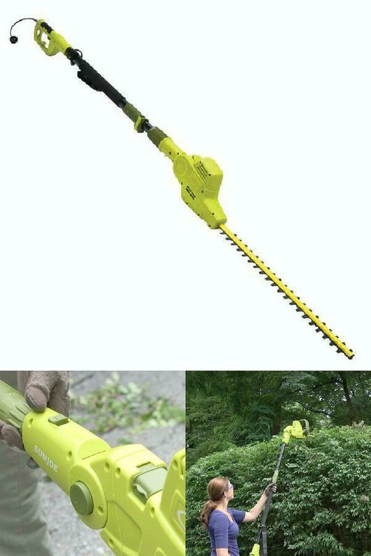 Electric Telescoping Pole Hedge Trimmer 21-Inch 4 Amp Tall Bushes Hedges Shrubs