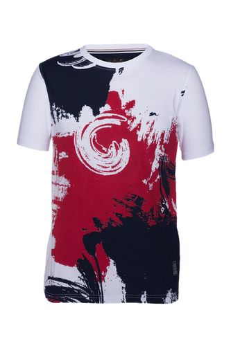 Мужская футболка с круглым вырезом A. Tiziano White/Red Keith Graphic - XL