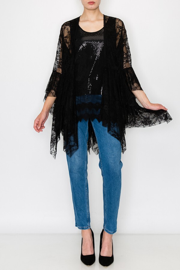【未開封】ANDMARY Sheer ribbon cardigan Black 未開封】ANDMARY Sheer ribbon cardigan Black