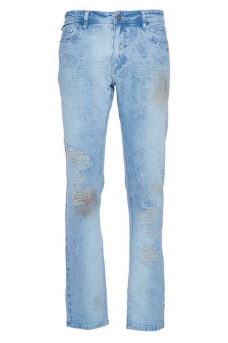 Мужские джинсы A. Tiziano Baby Blue Steve, отбеленные и с пятнами от Steve Denim