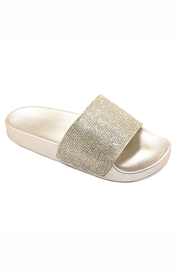 H2K Tiffany-JR Silver Sparkle Fashion Slides Flip Flops Sandal...