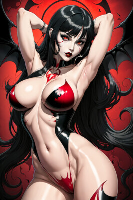 VAMPIRELLA THEMED COMIC FINE ART PRINT- Fantasy Sexy Woman Photo Poster Decor