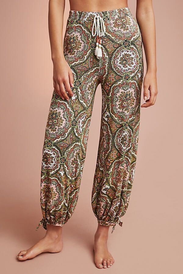 

АНТРОПОЛОГИЯ Брюки-шаровары с завязками на щиколотке и медальоном с узором пейсли,  4/6, Multicolor