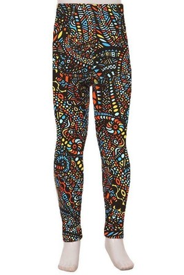Stained Glass Print Kids Super Soft Brushed Leggings