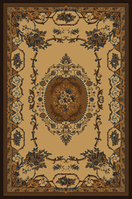 BEIGE medallion EUROPEAN area rug 8x11 FRENCH carpet : Approx 7' 10'' x 10' 10''
