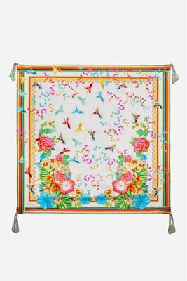 Johnny Was Scarves Square Large Silk Andra Scarf Pink Blue Flowers White New