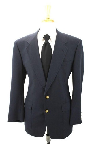 Jack Nicklaus Blazer Mens 40L Navy Blue Gold Buttons Wool