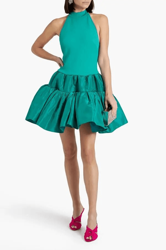 Liv Foster Halter Stretch Crepe Minidress Green Date Brunch Dress size 6  NWT$220 | eBay