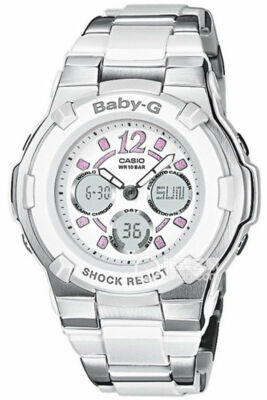 Pre-owned Casio Baby-g Black World Time Ladies Watch Bga-112c-7b