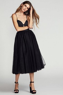 Free People Fame and Partners, Venice Party Midi Dress, Black, UK 12, RRP £289