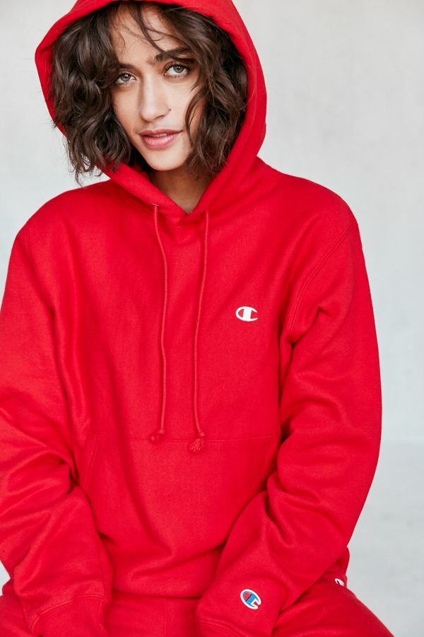トップス Champion Reverse Weave Red Sweatshirt Champion Men's Red Reverse Weave Hooded Sweatshirt