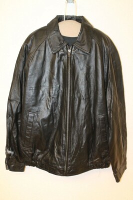 MENS BILLBLASS VINTAGE BLACK LEATHER FLIGHT/PILOT COAT/JACKET SZ L
