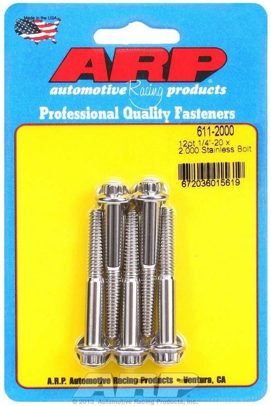 ARP S/S Bolt Kit - 12pt (5) 1/4-20 x 2.000 ARP S/S Bolt Kit - 12pt (5) 1/4-20 x 2.000