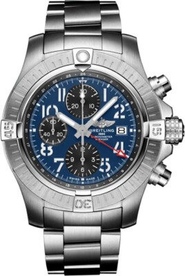 Breitling Avenger Auto GMT 42hr Reserve Blue Dial Black Subdial Men's Watch
