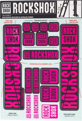 Fork Decal Kits - RockShox Fork Decal Kit - 35mm Dual Crown, Magenta -