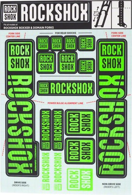 Fork Decal Kits - RockShox Fork Decal Kit - 35mm Dual Crown, Green -