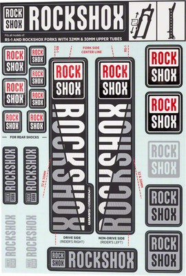 Fork Decal Kits - RockShox Fork Decal Kit - 30/32mm/RS1, White - Other Fork Part