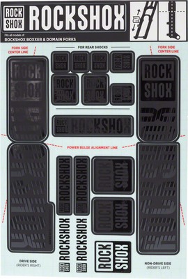 Fork Decal Kits - RockShox Fork Decal Kit - 35mm Dual Crown, Stealth Black -