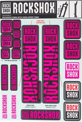 Fork Decal Kits - RockShox Fork Decal Kit - 35mm, Magenta - Sticker/Decal